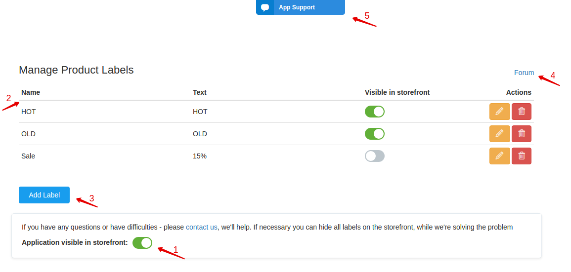 Admin panel